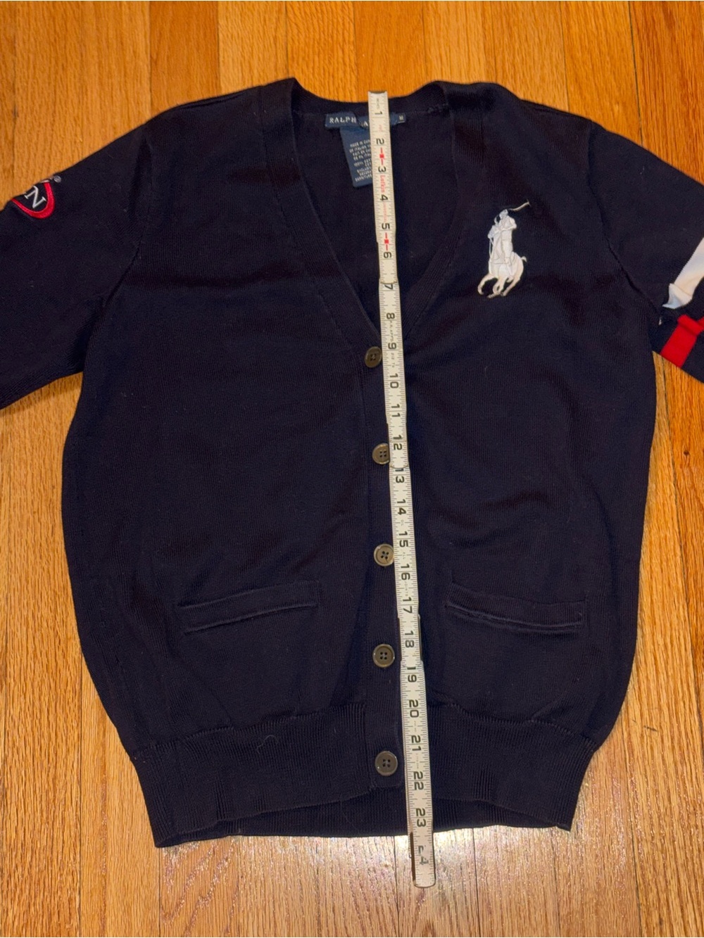 Ralph Lauren Women’s Navy Cotton 2013 US Open Cardigan – Size Medium - Picture 7 of 9